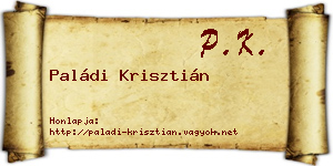 Paládi Krisztián névjegykártya